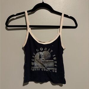 Navy Blue Surf Graphic Tank Top